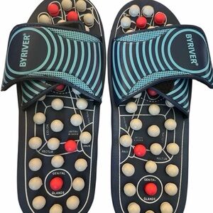 Men's Acupressure Massage Sandals - Black and Red